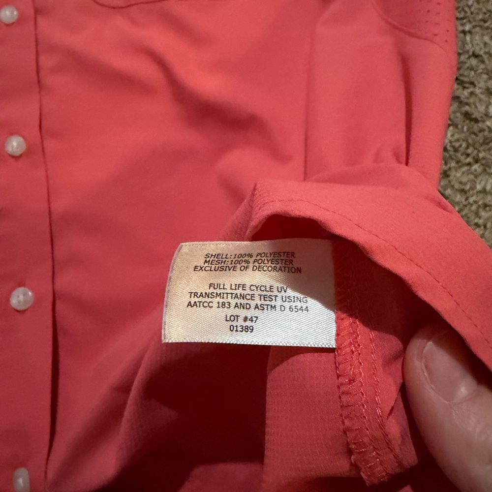 Coolibar Outdoor UPF 50+ Sun Travel Pink Shirt Woman’s Large - Picture 5 of 9